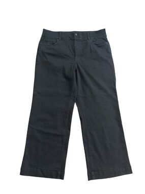 Black Wide Leg Work Pants Size 18 Stretch Office